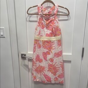 Lilly Pulitzer Pink and Orange Sleeveless Midi Sundress